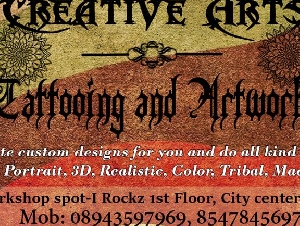 CREATIVE ARTS(tattoo studio thrissur)